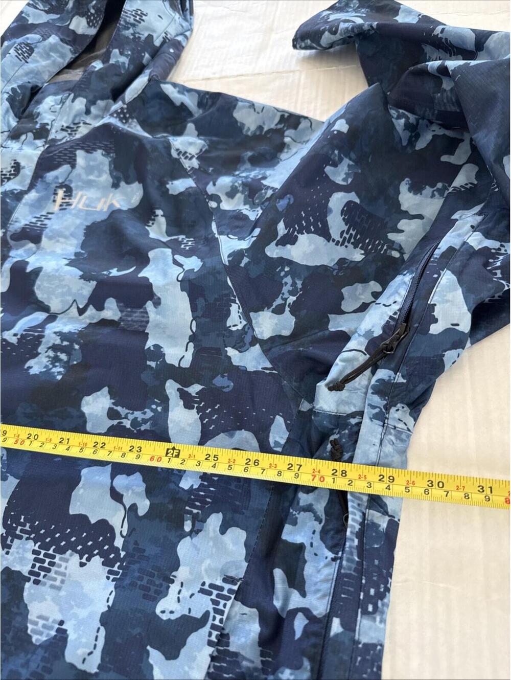 Huk Performance Fishing Mens Gunwale Camo Waterproof Rain Jacket SanSal Blue XXL - Picture 14 of 15